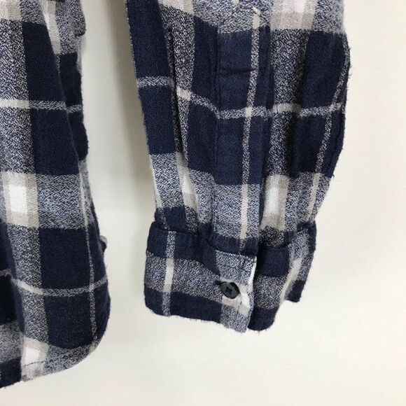 Lucky Brand Button Down Plaid Shirt Women's Large Long Sleeve Pockets Tie Back - Picture 6 of 11
